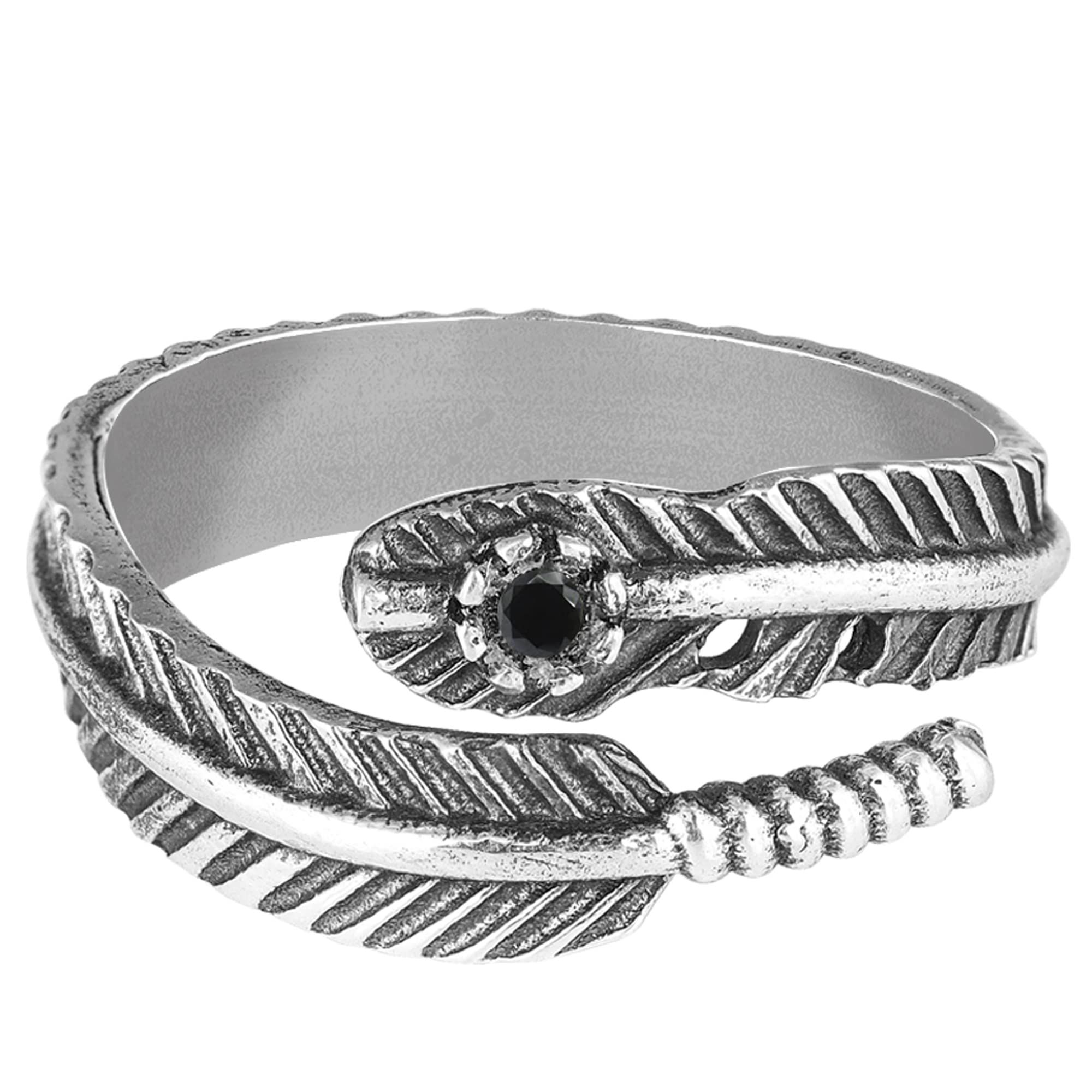 GIVA925 Sterling Silver Oxidised Silver Plume Feather Ring, Adjustable | Gifts for Women and Girls | With Certificate of Authenticity and 925 Stamp | 6 Month Warranty*