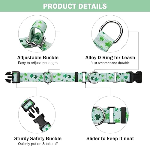 Miniatura 9 de Martingale - Collar de perro suave ajustable con hebilla de liberación rápida. Coloridas flores multicolor lindos patrones para cachorros para