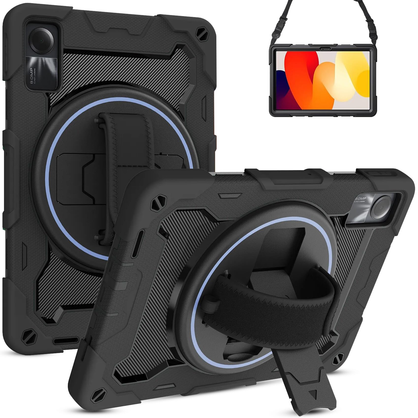 Robustrion Cover for Redmi Pad SE 11 inch Cover Case, Armor Shockproof Cover with [Shoulder Strap] and [360 Degree Rotating Hand Strap and Stand] for Redmi Pad SE 11 inch - Black (B0D42D1M9N) Amazon Price History, Amazon Price Tracker