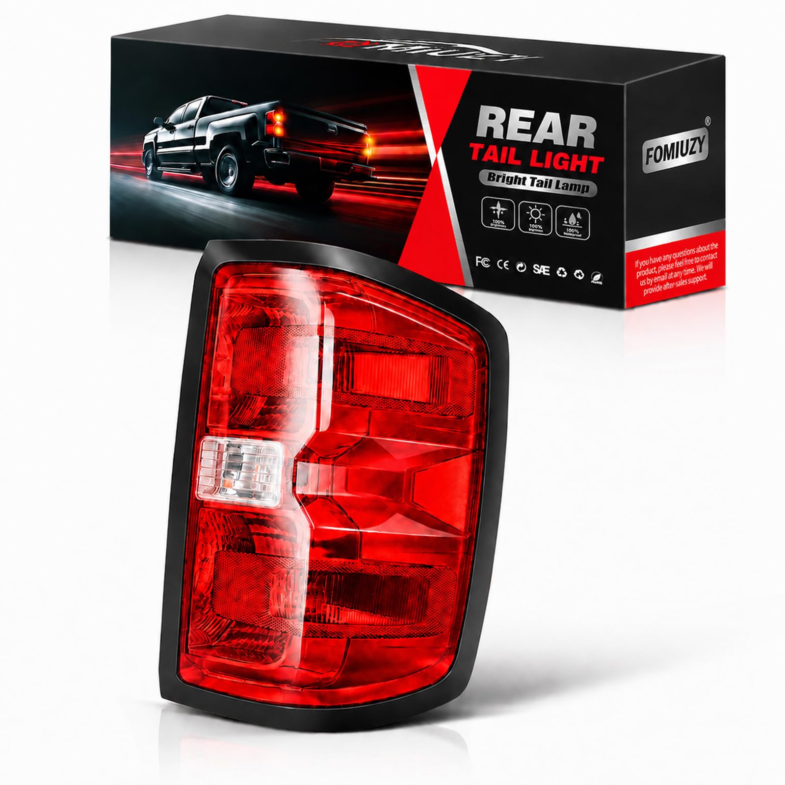 Tail Lights Assembly Right Passenger Fit Chevy Silverado 1500 2014 2015 Chevrolet 2500 3500 HD 2500HD 3500HD Rear Brake Turn Signal Back Up Bulb Taillight Replaces GM2801261 23431875