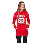 Ultra Game NFL Official Women\'s Super Soft Oversized Hoodie Sweatshirt Pullover Tunic, Kansas City Chiefs, Team Color, Medium