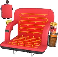 Vista 8 de HOPERAN Asientos de estadio con calefacción de doble cara para gradas con soporte de espalda, 3 niveles de calefacción para estadios con respaldo