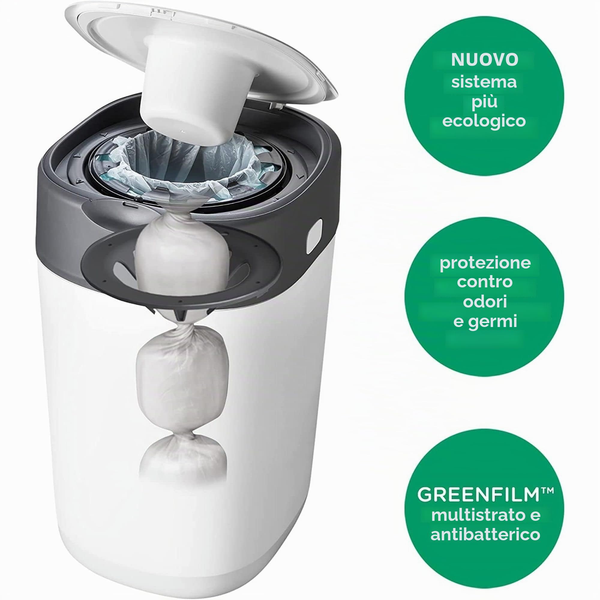 Tommee Tippee Ricariche per Sistema Avanzato di Smaltimento Pannolini Mangiapannolini, 12 Pezzi, Compatibile con i Contenitori Sangenic TEC E Twist & Click