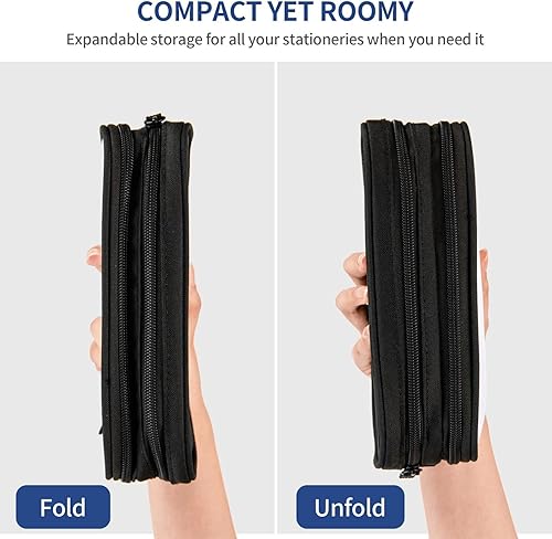 Miniatura 4 de Lindos erizos y estampado floral estuche de gran capacidad para lápices titular de la pluma bolsas de lápiz organizador de cremallera bolsa de