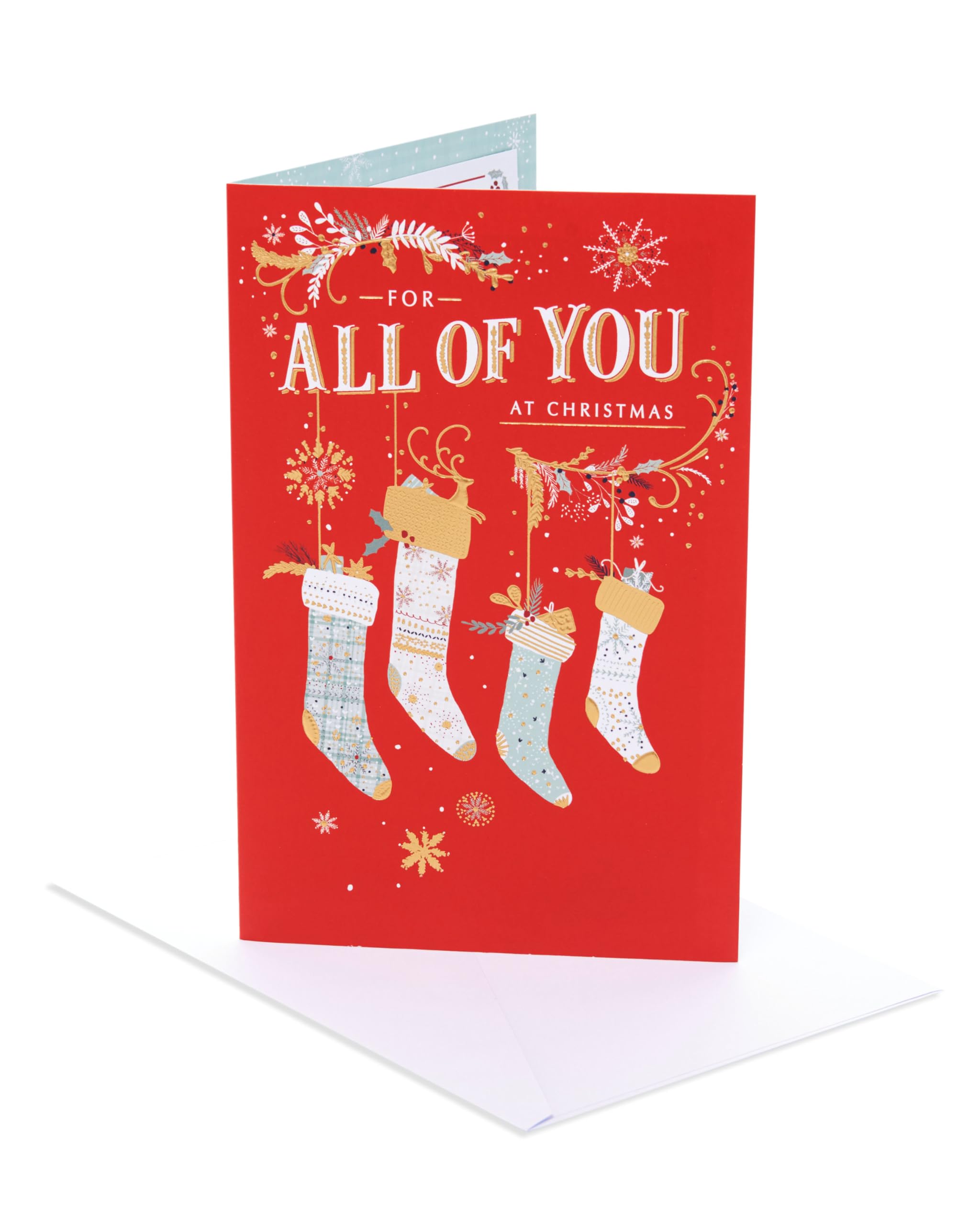 UK Greetings | Christmas Card for To All | Xmas Presents | Her/Him | All of YOU Stocking | With Envelope | 22.9 x 14.9 cm