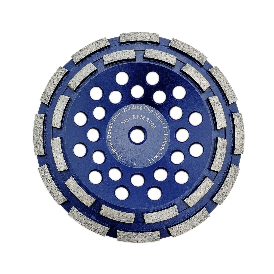 DT-DIATOOL Diamant broyage Tasse de Roue avec Double rangée soudées pour Granite Pierre Rigide et matériau de Construction de meulage Diamant Diamètre 10,2 cm 11,4 cm 12,7 cm 17,8 cm 7 inch Bleu