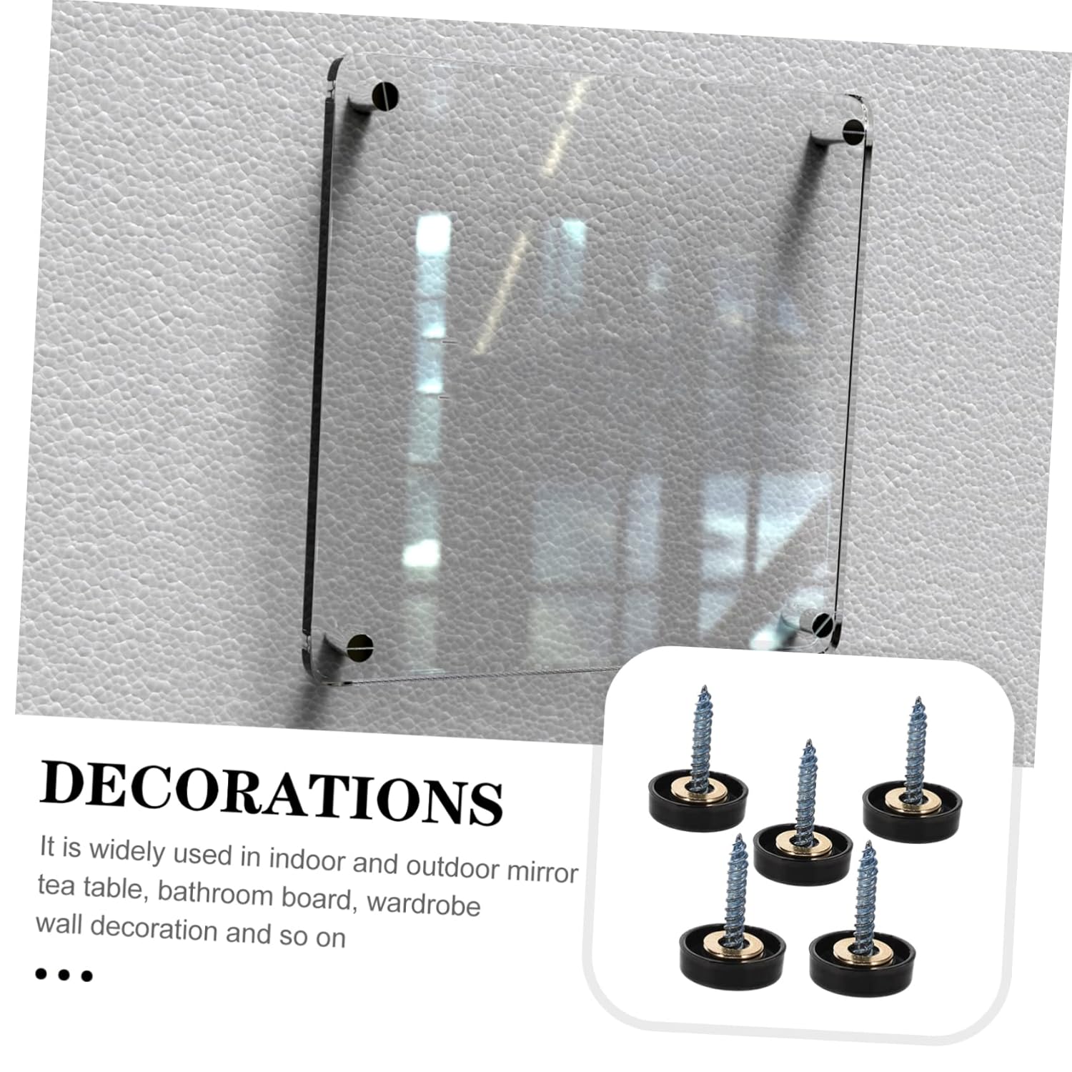 Artibetter 20PCS Thickened Stainless Steel Advertising Screws Caps Acrylic Decoration Nails for Glass and Wood Self-Tapping Sign Nails for Furniture and Advertising Boards