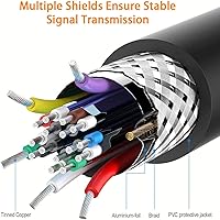 Vista 7 de Poyiccot Cable de extensión HDMI de 8 K, cable HDMI 2.1, ángulo de 90 grados hacia abajo, HDMI macho a hembra 8 K HDMI 2.1 Cable 48 Gbps de alta