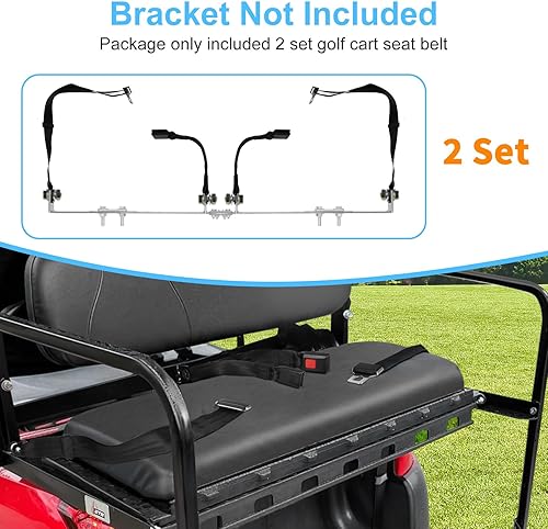 Miniatura 6 de iLSKW Kit de correas de regazo de asiento de carrito de golf, 59.45 pulgadas, certificado por DOT, kit de cinturón universal para carrito de golf