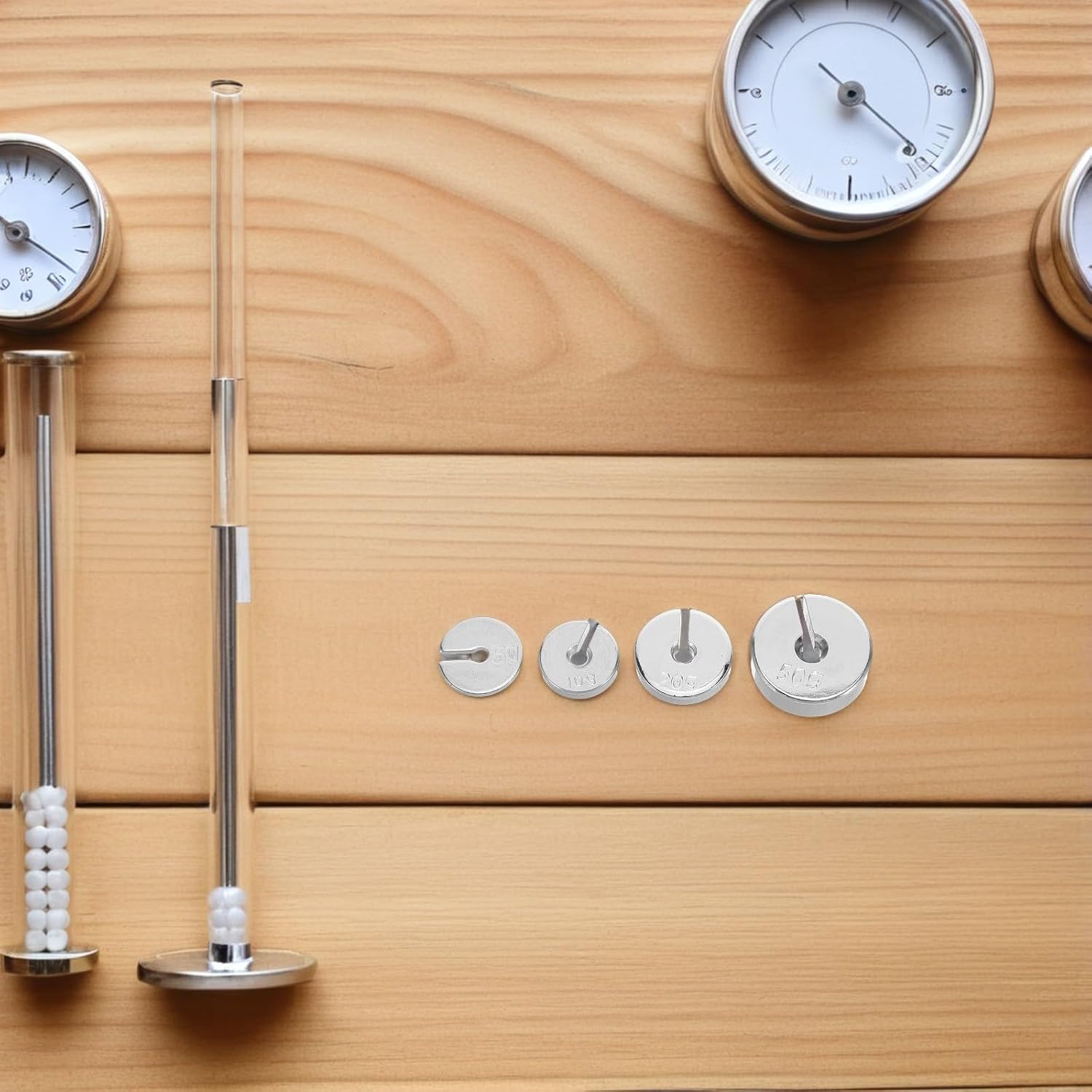 WOONEKY Hooked Calibration Weight Set Accurate Construction for Reliability with Iron Chrome Plating 35pcs Versatile Weight Combination for Physics Experiments in Educational