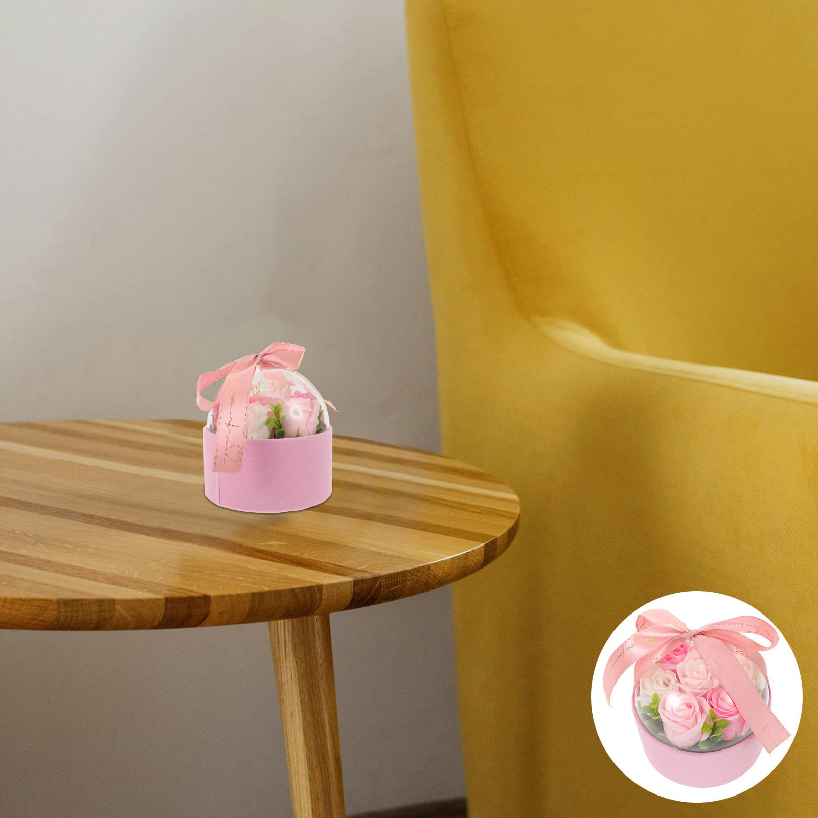 TOYANDONA 4 Pezzi Rose di Sapone in Cofanetto Regalo, Fiori Rosa Eleganti | Aroma Duraturo, Decorazione Romantica per Bagno e Camera, Idea Regalo per Natale, Mamma, San Valentino