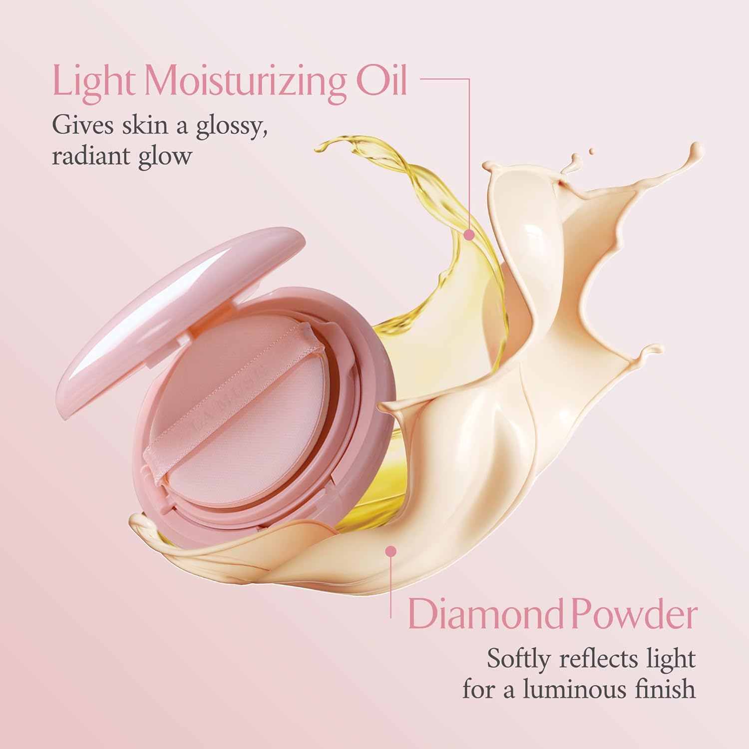 LA MUSE Korean Glow Cushion Foundation with PDRN | Shade No.20 Pure Ivory for Fair Skin | 65% Hyaluronic Acid Hydration | Natural Radiant, Lightweight Coverage | Light to Medium Buildable Finish - Image 6