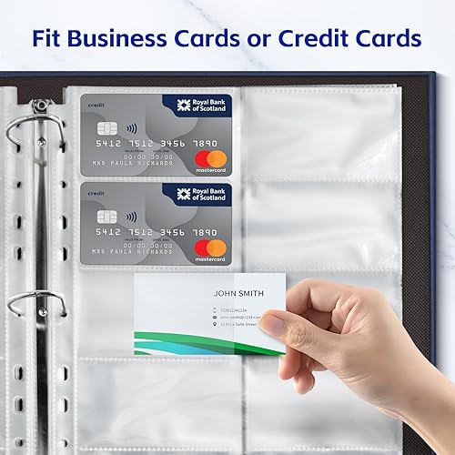 Miniatura 3 de BYSTER Paquete de 30 hojas de 600 bolsillos para tarjetas de visita, páginas ultra transparentes para tarjetas de visita para carpeta de 234, doble