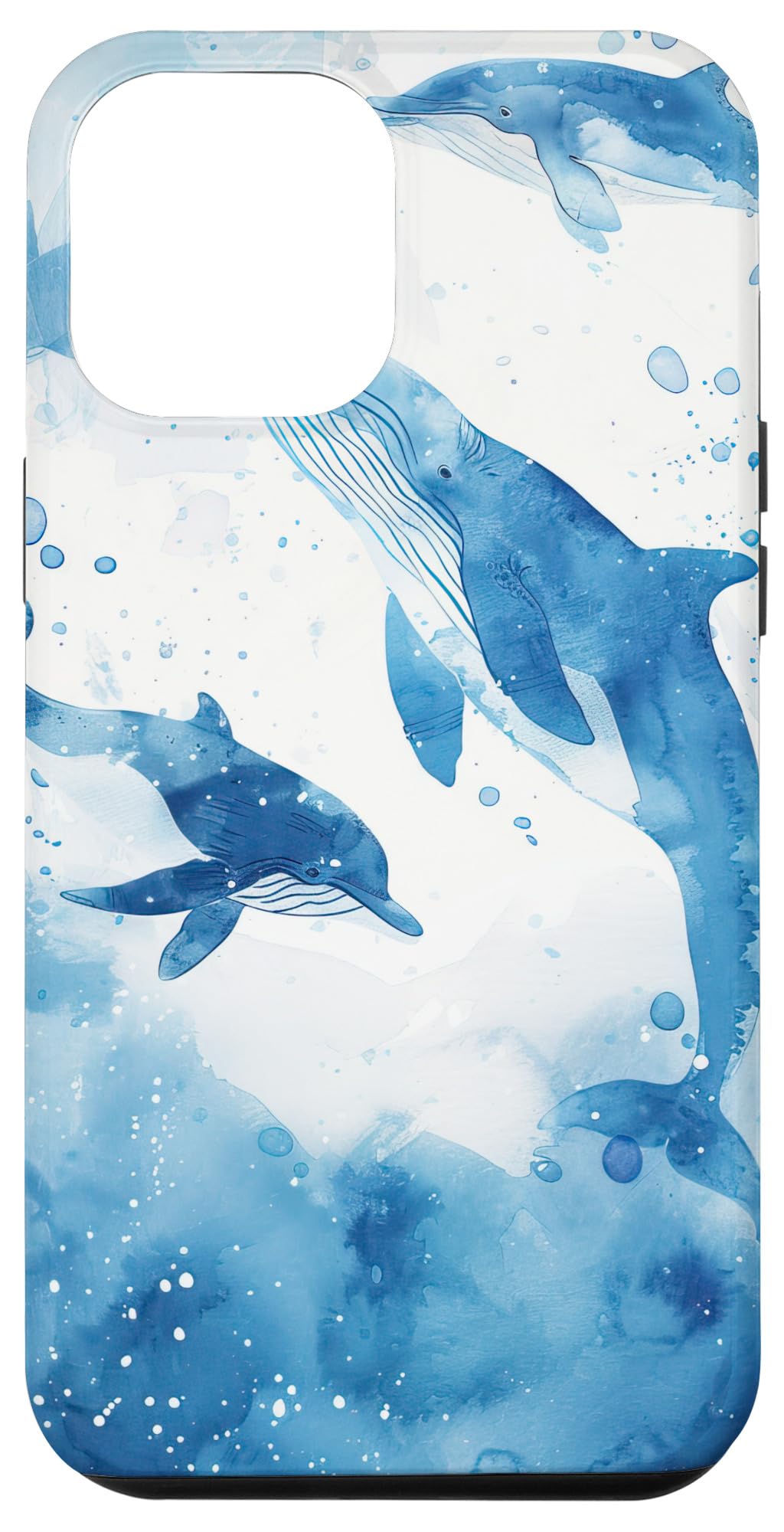 iPhone 12 Pro Max Watercolor Pastel Indigo Beach Sandy shores Elements Pattern Case