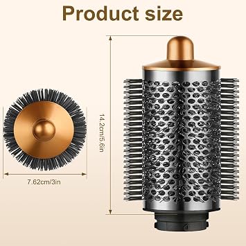 Large Round Volumizing Brush Attachment Compatible with Dyson Airwrap HS01/05/08, Round Volumizer Brush Attachment for Air Wrap, Dyson Airwrap Attachments for Dry Smooth Volumize Styling Hair