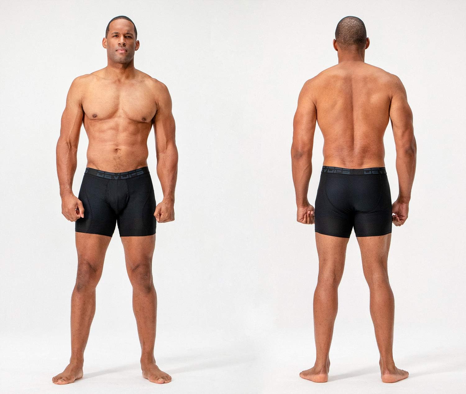 DEVOPS Men's Perfomance Cool Dry Mesh Underwear Boxer Trunk 6-inch Brief (3 Pack) - Image 2