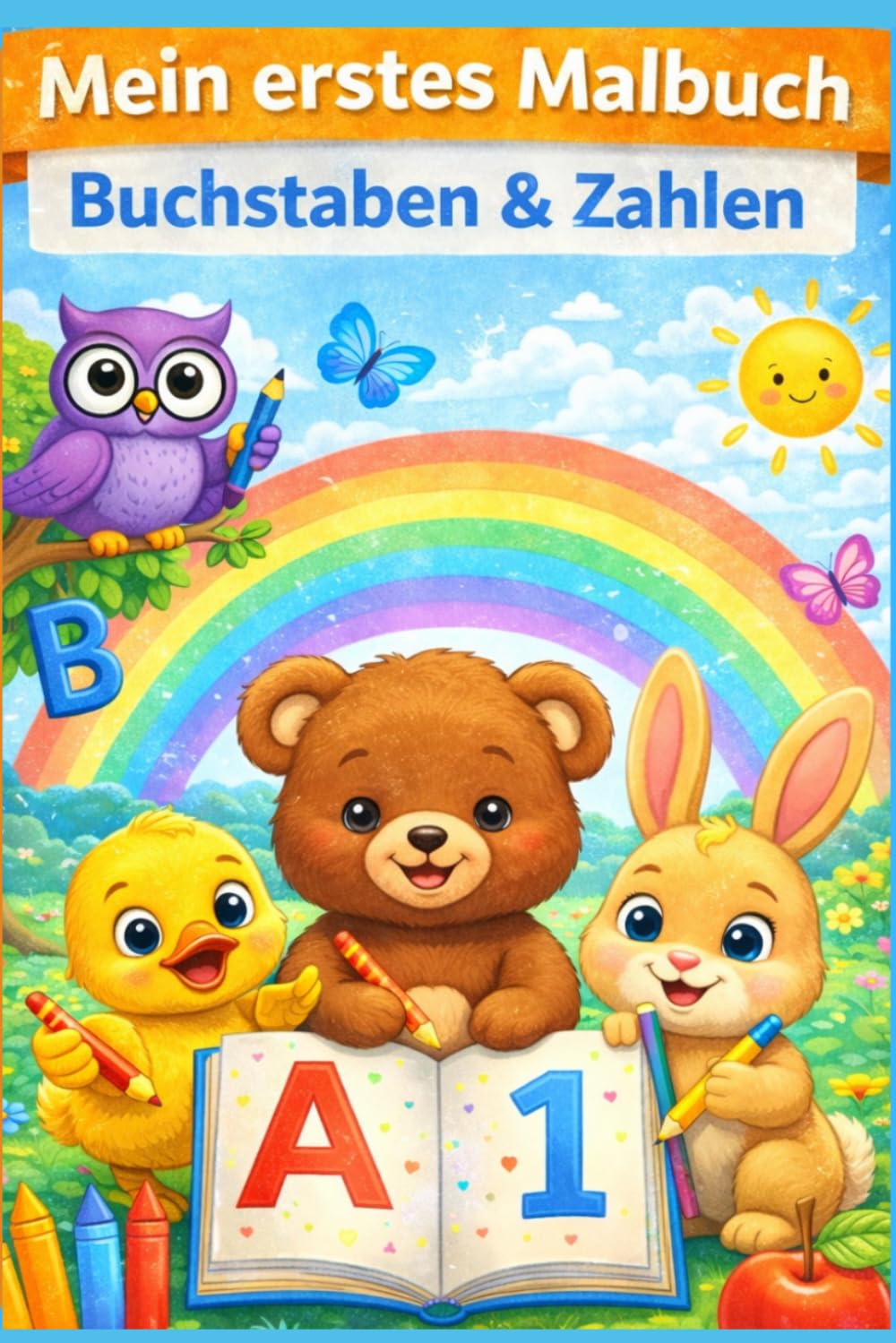 Mein erstes Malbuch – Buchstaben & Zahlen: Spielerisch lernen mit Buchstaben & Zahlen – Für Kinder ab 4 Jahren