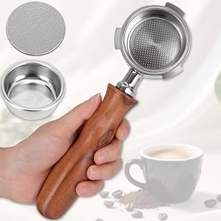 54mm Bottomless Portafilter Compatible with Breville Barista Express Bambino Plus Touch Pro Infuser Espresso Machine BES880/878/870/840/500, 3 Ears Es-presso Portafilter, Puck Screen & Filter Basket