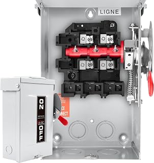 MUJURUR 30 Amp 2-Pole Non-Fusible Disconnect Switch - NEMA 3R Indoor/Outdoor, Galvanized Steel, Rust-Proof, 10-Year Warranty