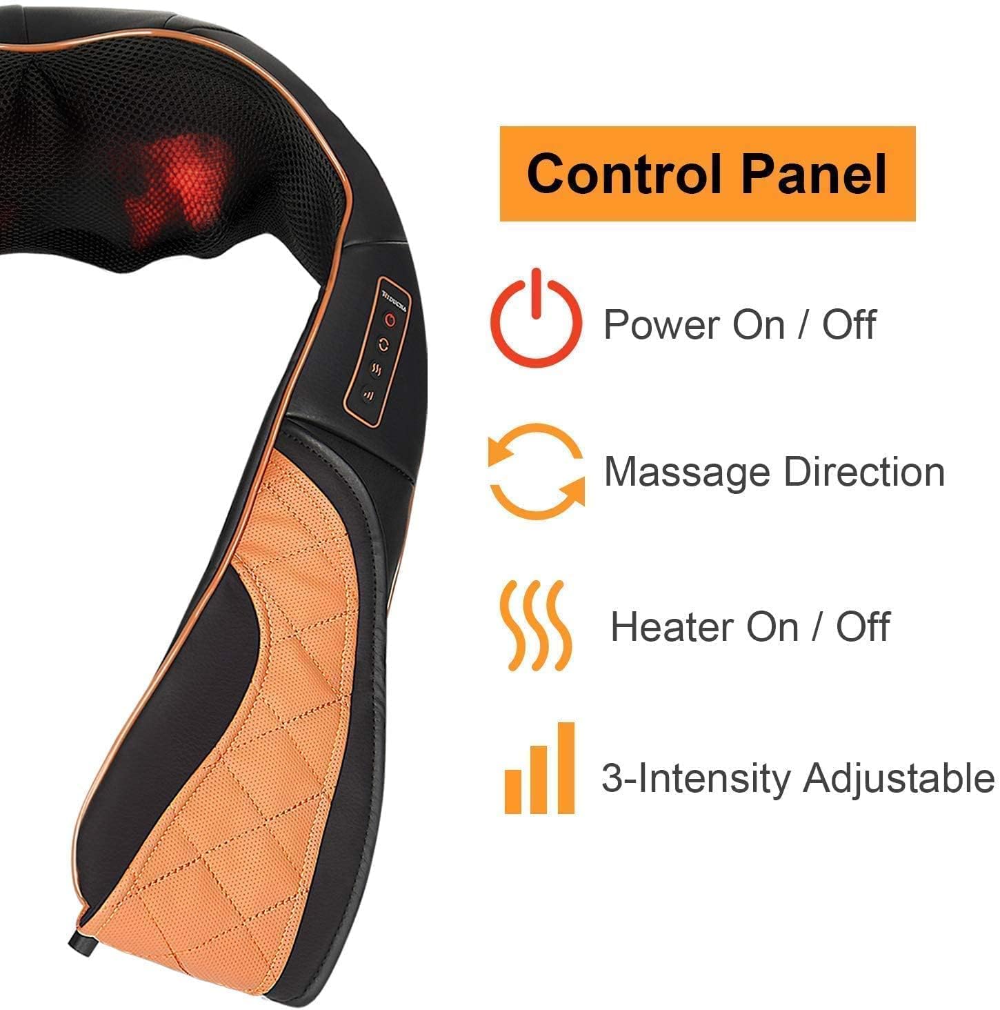 Shiatsu Neck Shoulder Back Massager with Heat and Carry Bag, Electric Massage Pillow with Deep Tissue Kneading for Lower Back, Calf, Leg Massage - Shiatsu Back Neck and Shoulder Massager with Heat