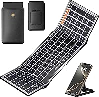 ProtoArc XK01 Plus Backlit Tri-Fold Full-Size Bluetooth Keyboard - Portable Travel Keyboard with Numpad for iPad, Tablet, Laptop
