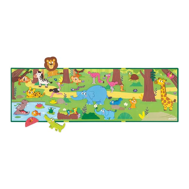 Janod - Magnéti'Stories Animales de África - Juego Educativo Magnético 30 Imanes - Juguete Infantil de Cartón FSC - Desarrolla Imaginación y Motricidad Fina - A Partir De 3 Años, J05456