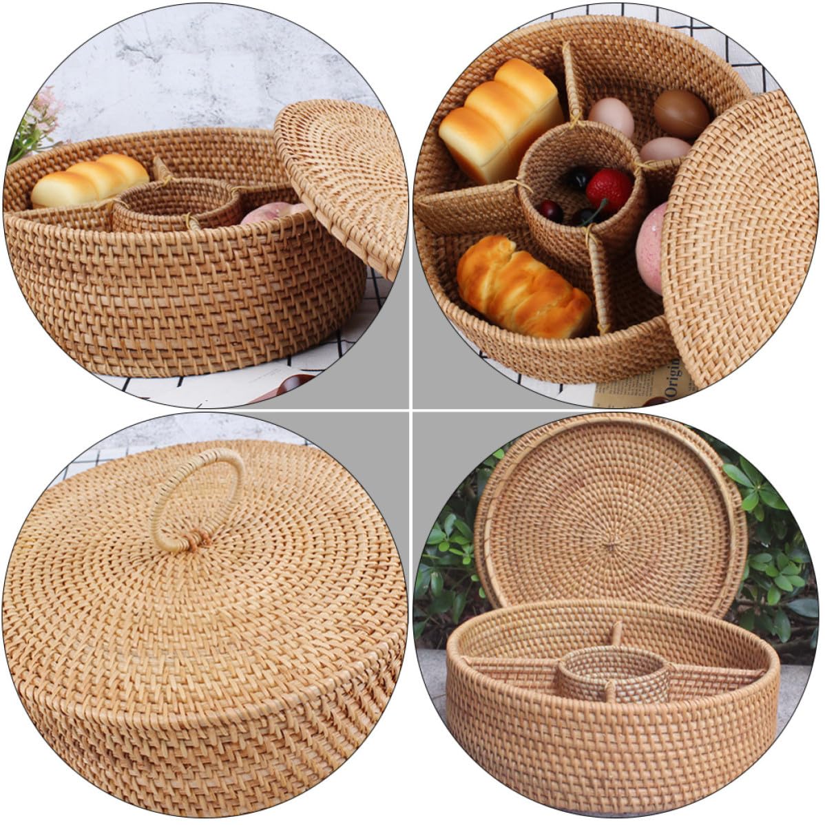 EXCEART Cestino Portaoggetti in Legno Marrone Vintage con Coperchio, Lavorazione Fine e Ecocompatibile, per Conservare Snack e Dolci in Casa