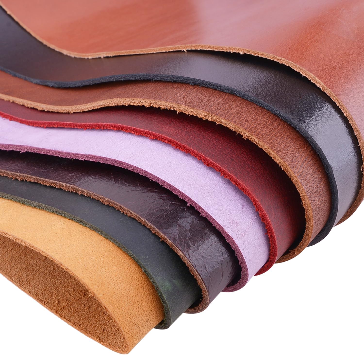 RAM'S LADN Genuine Leather Sheets for Crafts Full Grain Cowhide Leather Pieces Square, Vegetable Tanned (Buffalo Coffee(2.0mm), 12'' x 36'')