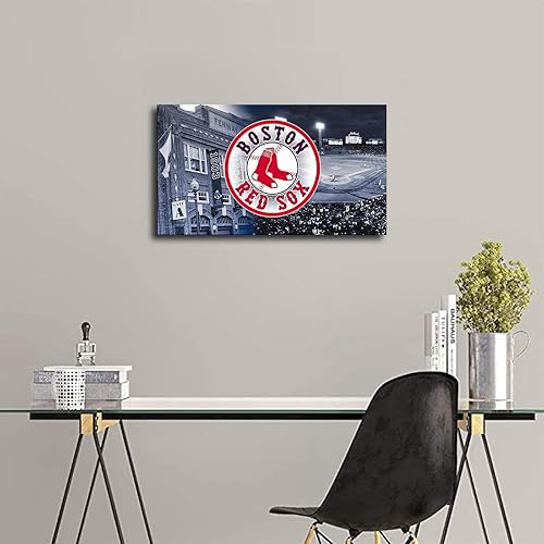 Miniatura 5 de Póster de béisbol de Boston Red Sox de béisbol, lienzo deportivo, diseño de arte de pared, decoración del hogar (sin marco, 16 x 24 pulgadas)