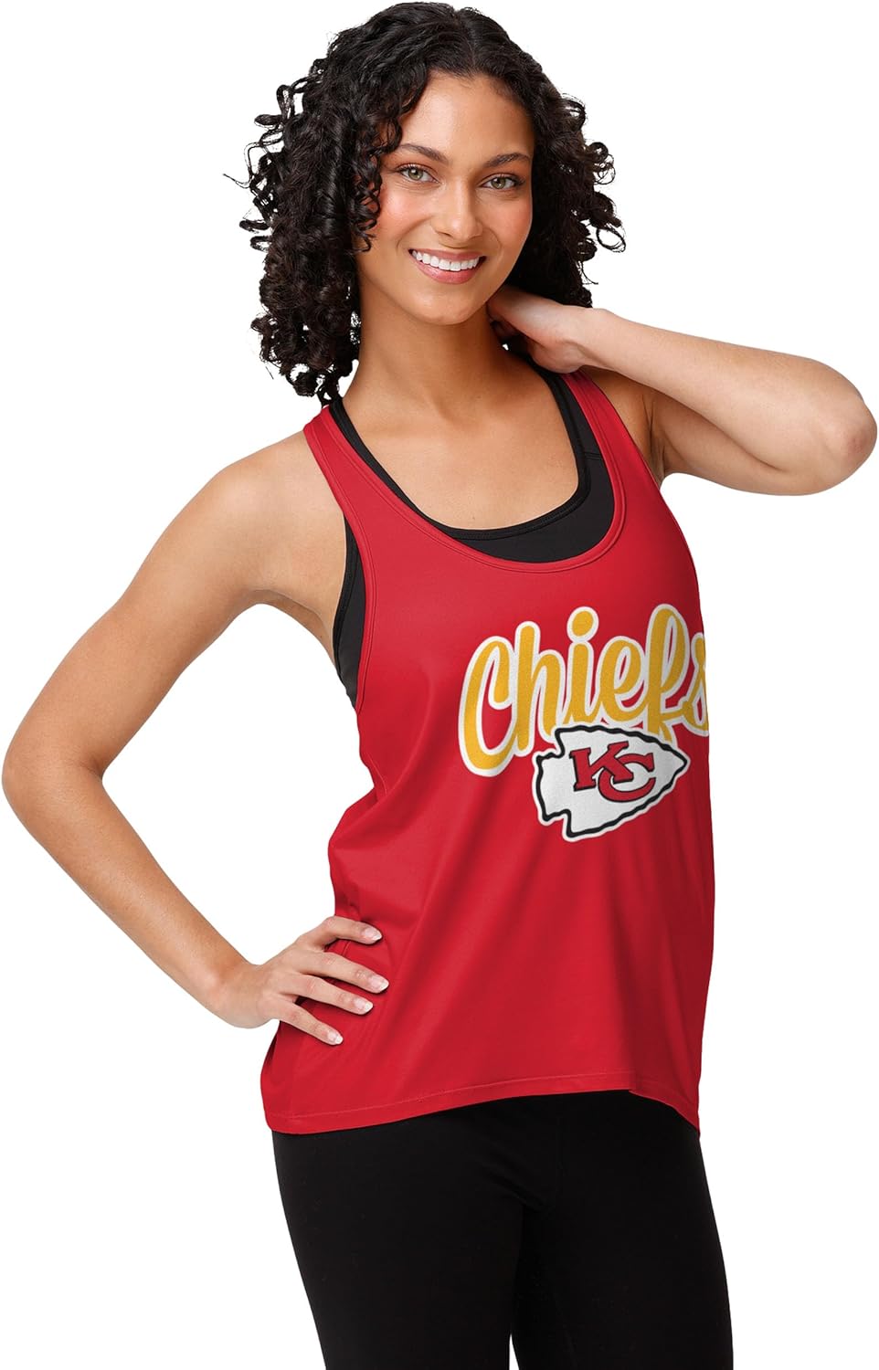 FOCO NFL Womens NFL Ladies Fashion Wordmark Team Stripe Sleeveless Tank Top Shirt