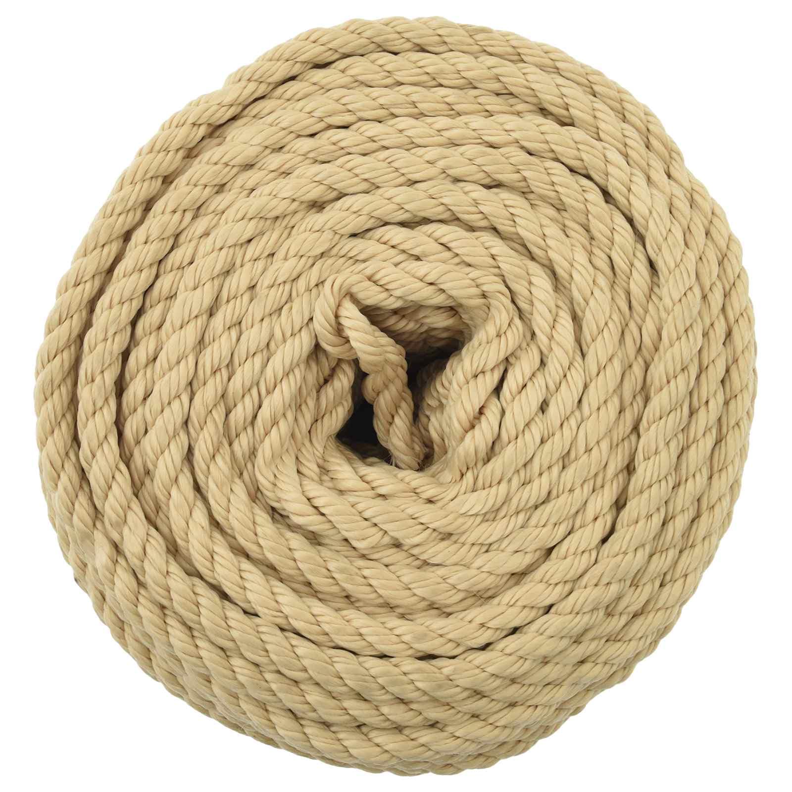 Cuerda para barco de polipropileno natural, 100 m x 0,8 cm, flotante y resistente a la intemperie para vela, canotaje y yate, para nudos y seguridad en exteriores