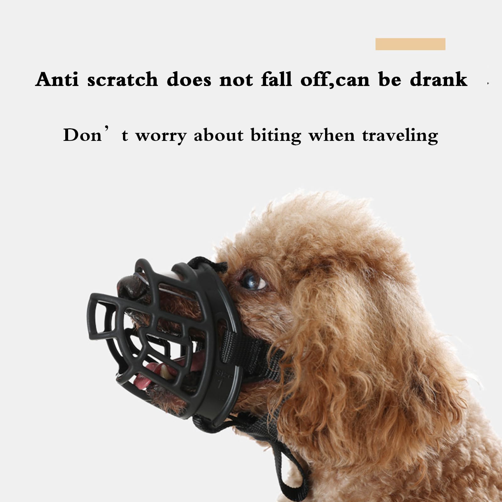 Bozal for Perros Grandes, bozal for Perros pequeños, Transpirable, Ajustable, Acolchado, Permite jadear y Beber, Resistente a la abrasión.,Bozal para Perro(No. 1)