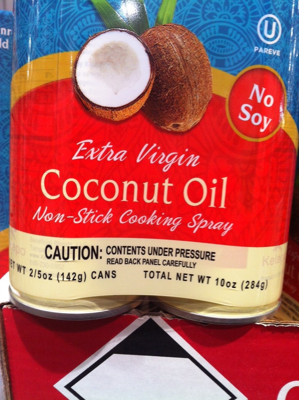 Kelapo Extra Virgin Coconut Oil 5 Oz Spray Cans. No Soy Pack of 2