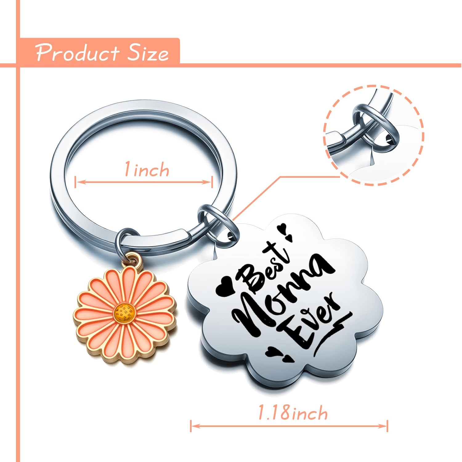 Nonna Gifts Nana Keychain Grandma Keychain Mothers Day Birthday Gift For Grandmother - Image 2