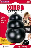 Brinquedo Mordedor com Dispenser Para Petisco Preto Kong Extreme Grande Kong para Cães