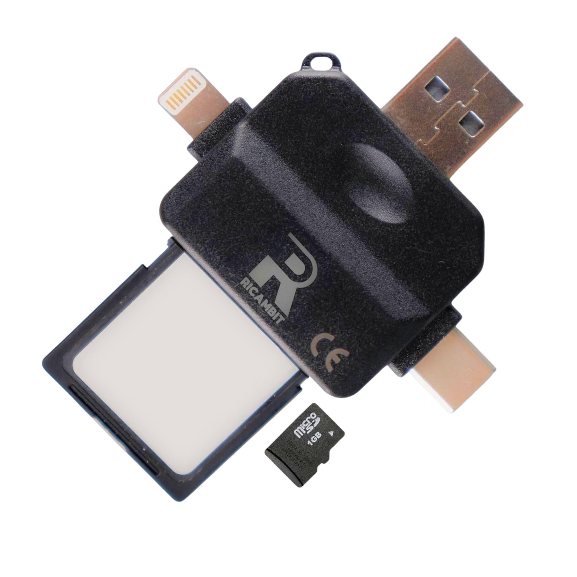 Lettore Schede SD/Micro SD per Android OTG, PC e Mac – USB-C, USB-A e Lightning – Trasferimento Dati Alta Velocità – Supporto Limitato iPhone