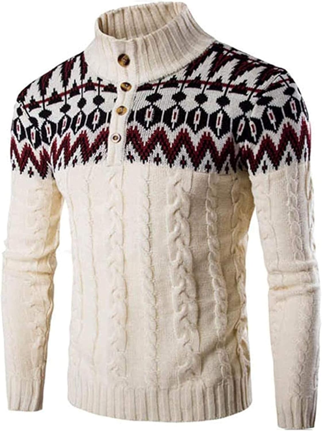 Winter Thick Warm Cashmere Sweater Men Stand Neck Mens Sweaters Slim