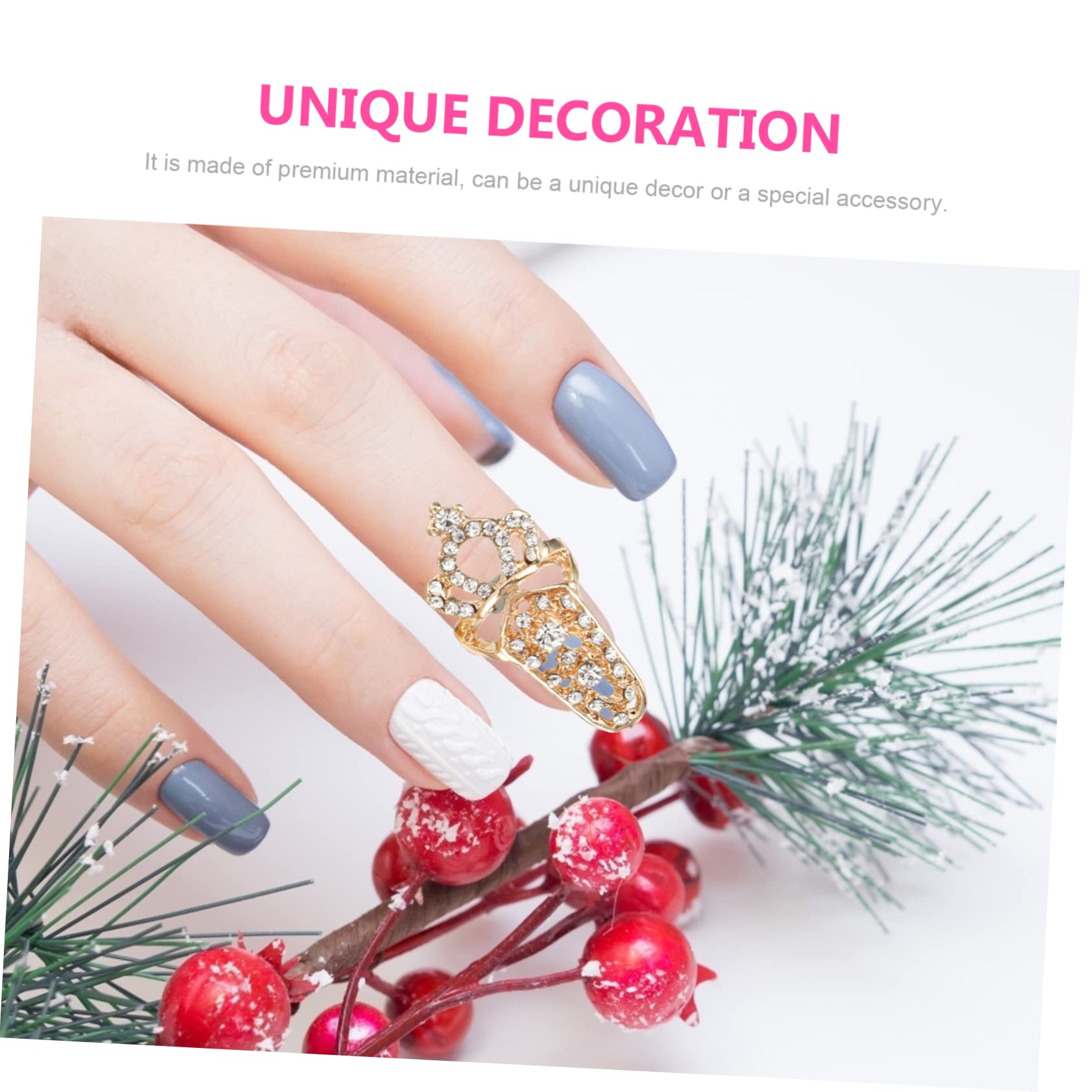 Mikinona Pz anello per unghie ordinare mini anelli per unghie mancia anelli pieni delle dita strass decorazioni unghie decorazioni per unghie Anello creativo gioielli per manicure lega