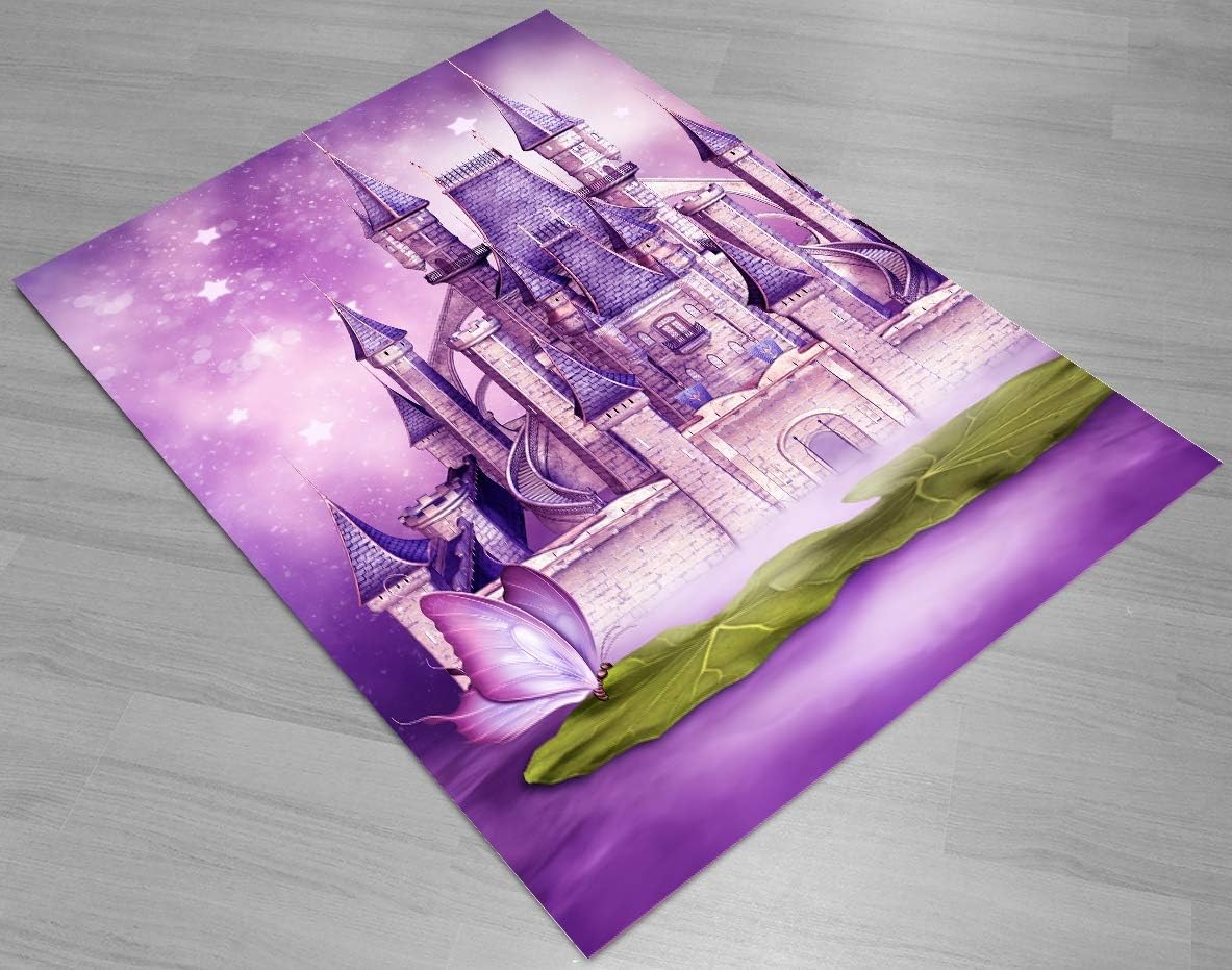 Else Pink White Fairy Girls Hearts Girl 3D Print Non Slip Microfiber Children Kids Room Decorative Area Rug Kids Mat