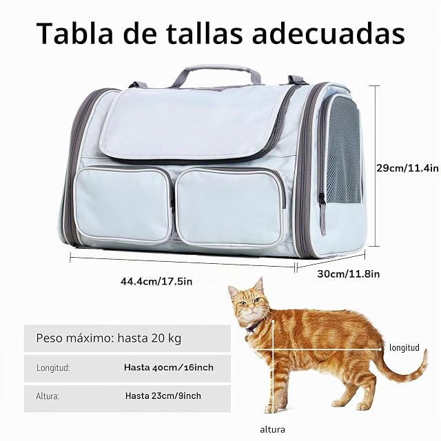 Foto 3 de 7 de FUKUMARU Transportín Perro Gato, aprobada por la aerolínea, Bolsa Transporte Transpirable para Mascotas