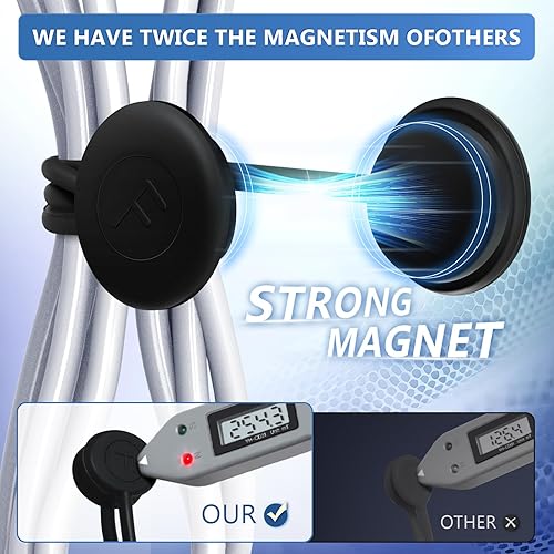 Miniatura 4 de Bridas magnéticas para cables, organizadores de cables magnéticos de silicona reutilizables para agrupar, clips de refrigerador, marcadores de