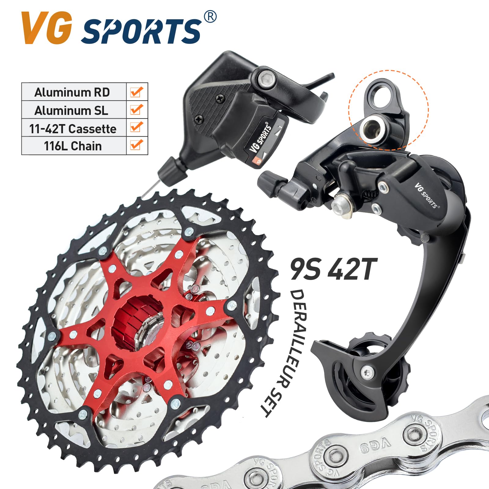 Amazon | VG Sports 9スピード MTB グループセット バイクチェーン 11