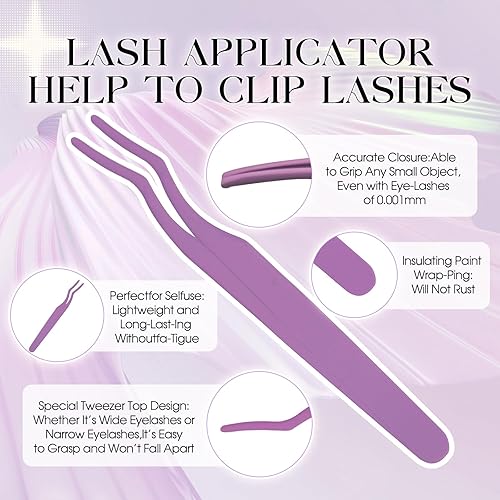 Miniatura 7 de Kit de extensión de pestañas para bricolaje con 240 extensiones de pestañas rizadas CD, 0.472-0.630 in, mezcladas, pestañas individuales, banda de