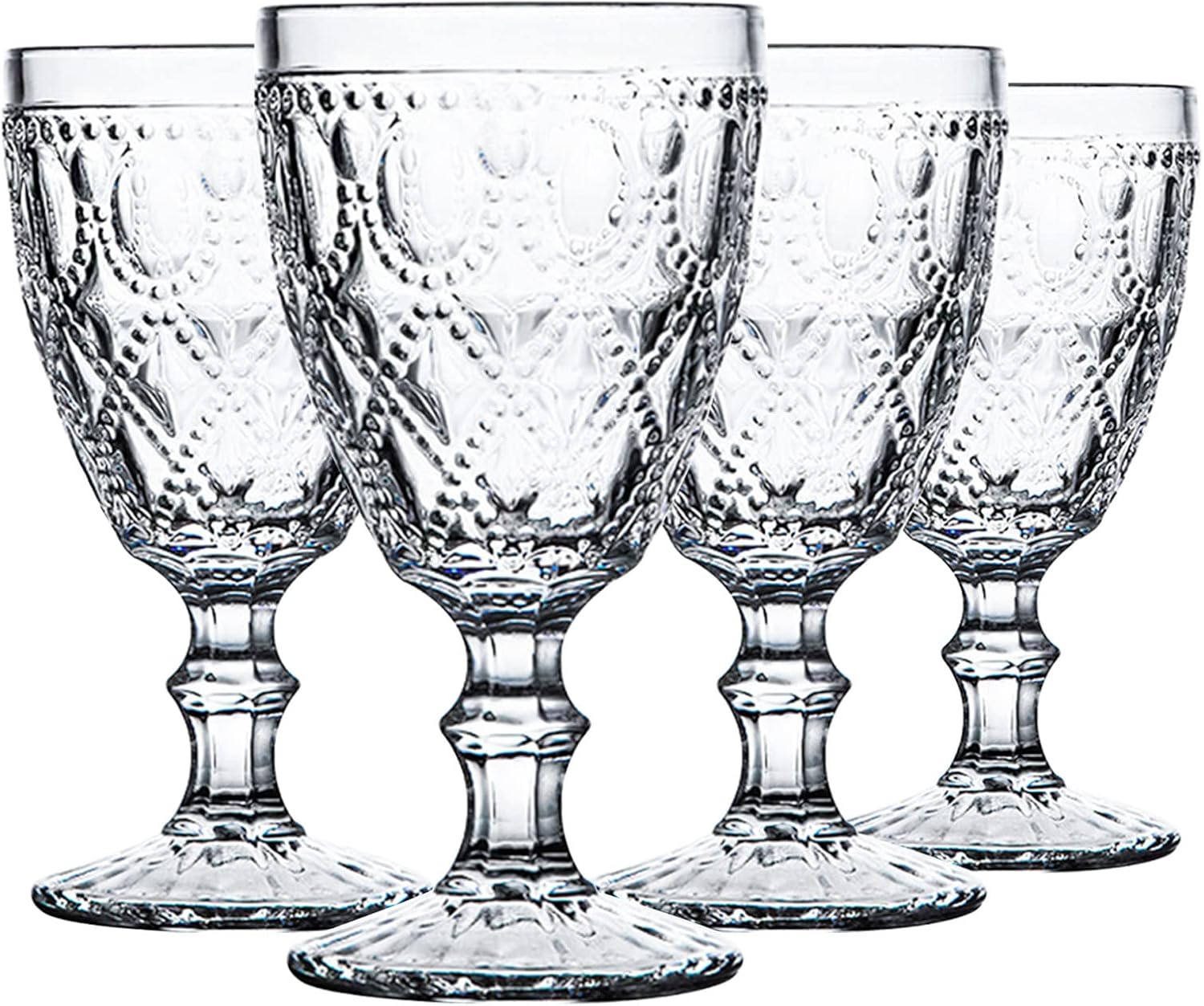 Yesland 4 Pack Classic Goblet Party Glasses 12 Oz Goblet Trestle Glassware Wine Glasses