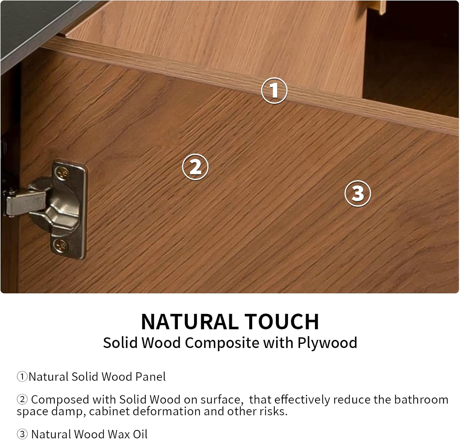 LKTART 60 Inch Bathroom Vanity Double Sink, Double Sink Bathroom Vanity with Black Bowl Ceramic Basins, 4 Doors Modern Wall Mounted Bathroom Storage Cabinet, Black Sintered Stone Countertop, Brown