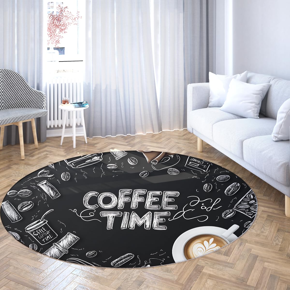 Kaffeekreis-Teppich 200cm Runde Innentürmatte