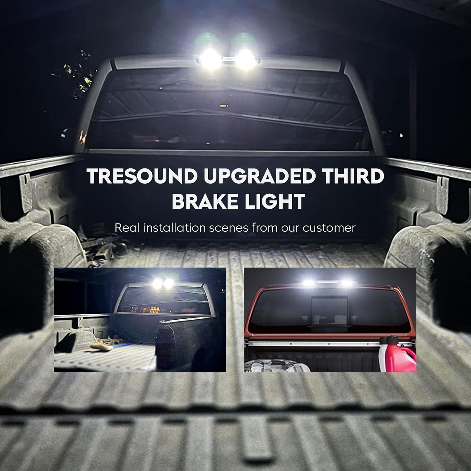 Tresound LED 3rd Third Brake Light Fit for Dodge Ram 1500 2500 3500 2009-2017, Cargo Light High Mount Lamp (Smoked Lens)
