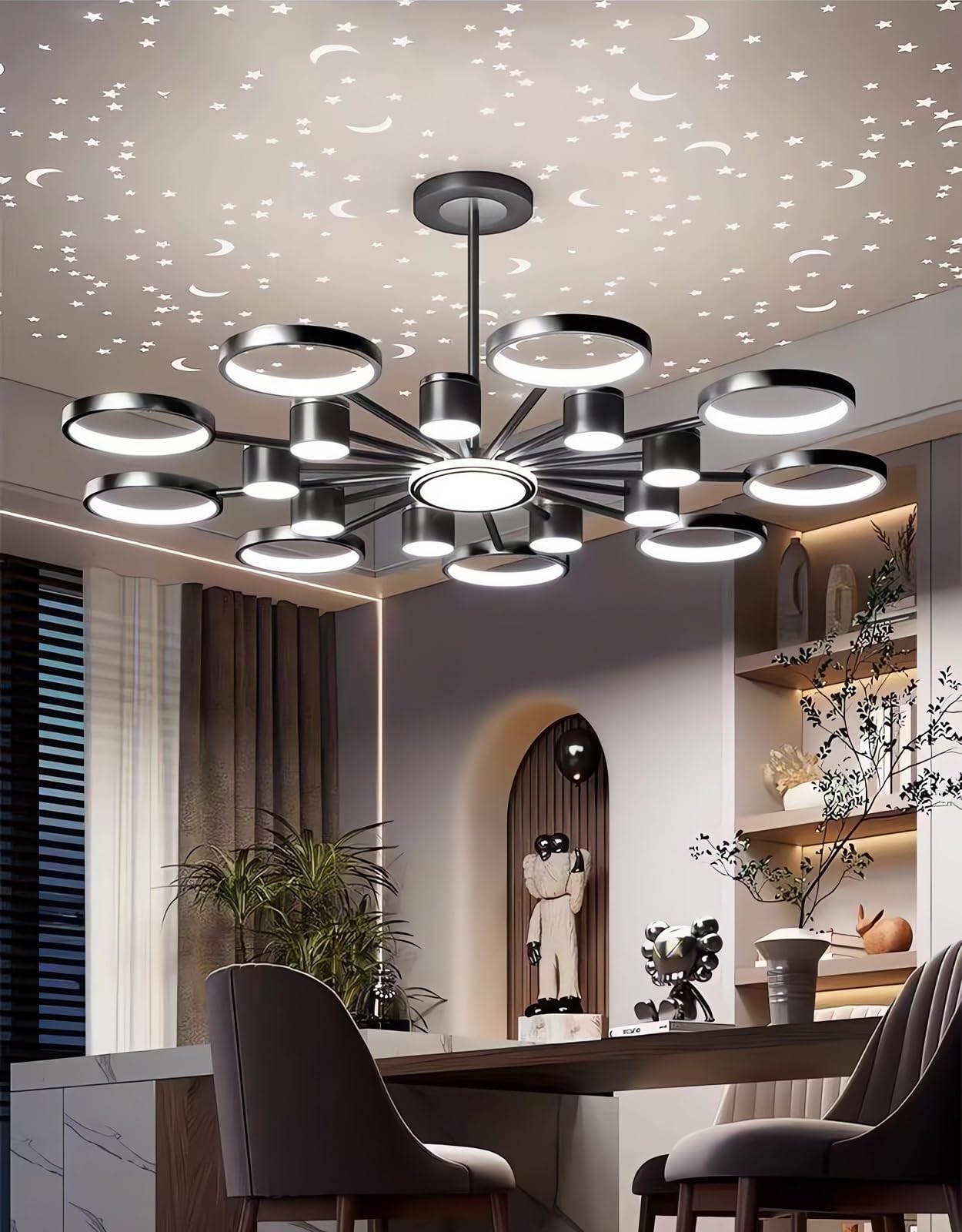 Plafond d'éclairage LED sans zone d'ombre grâce aux têtes pivotantes 360