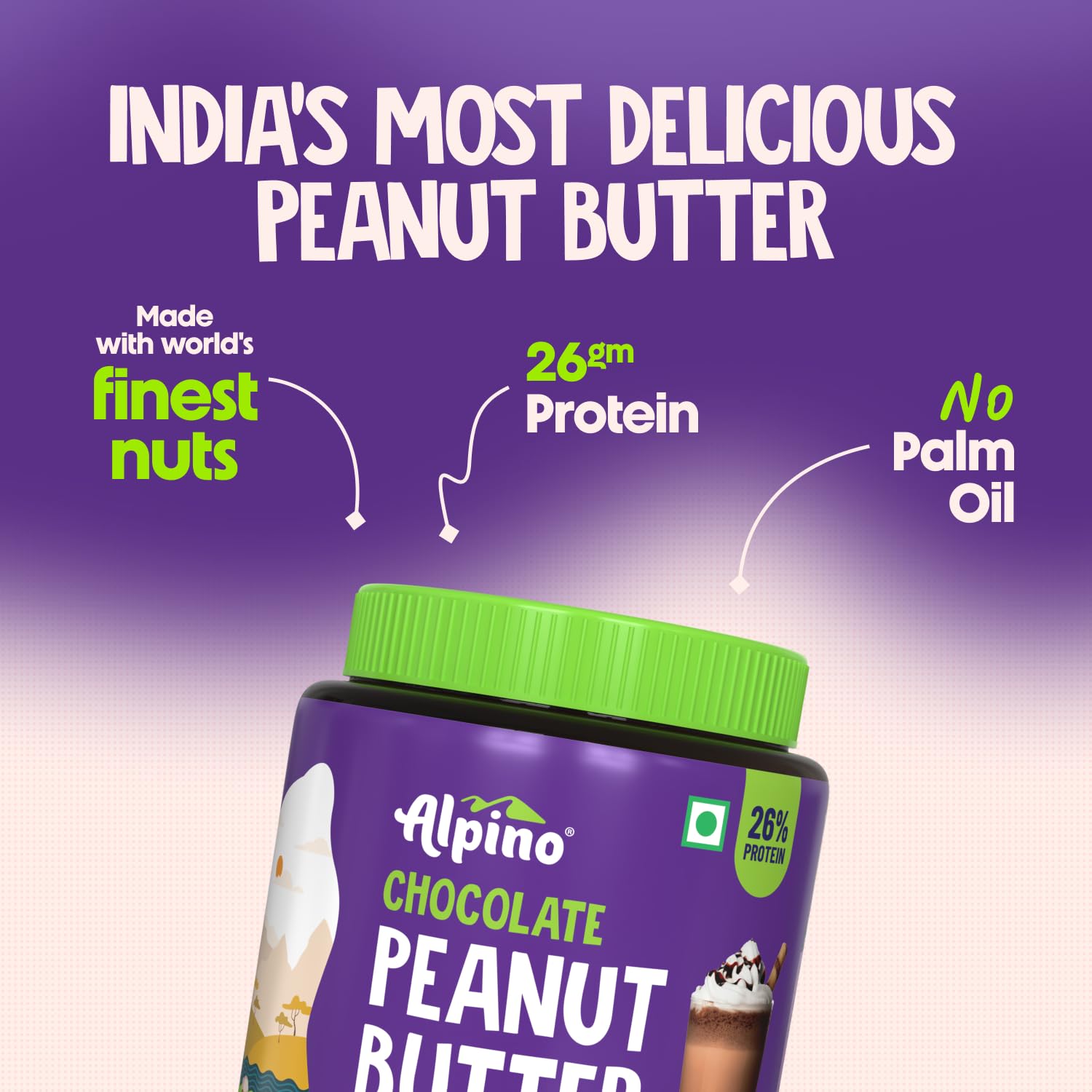 ALPINO Chocolate Peanut Butter Crunch 1kg - Roasted Peanuts, Chocolate Paste, Brown Sugar & Sea Salt - 24g Protein, non-GMO, Gluten Free, Vegan â€“ Plant Based Peanut Butter Crunchy