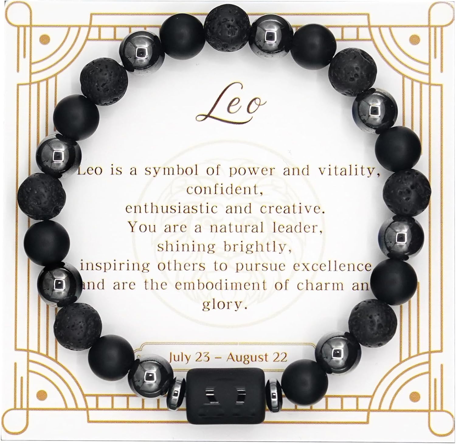 Zodiac Sign Bracelet for Men & Women – Matte Lava Hematite Stone Beads, 12 Constellation Lucky Charm Jewelry for Positive Energy & Protection Against Bad Luck